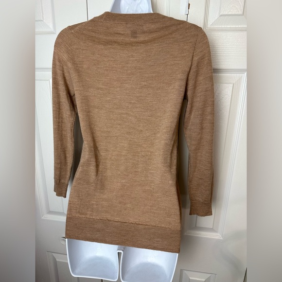J.CREW Camel Tan 100% Merino Wool Tippi Crewneck Sweater Knit Wardrobe Staple - Picture 5 of 11